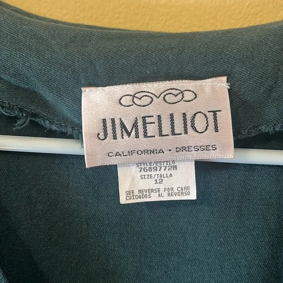 Vintage Jim Ellis Teal Buttondown Lace-up Back Dress - Picture 3 of 6